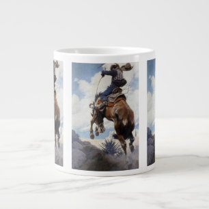 Grande Tasse Cow-boys occidentaux de style vintage, Bucking par
