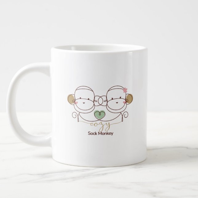 Grande Tasse Cozy Sock Monkey  (Gauche)