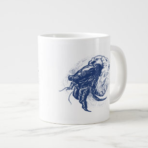 Grande Tasse Crabe ermite en bleu foncé