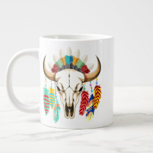 Grande Tasse Crâne de buffle emblème amérindien