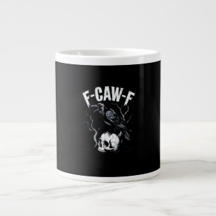 Grande Tasse Crâne d'oiseau drôle F-Caw-F Corbeau Humour Adulte