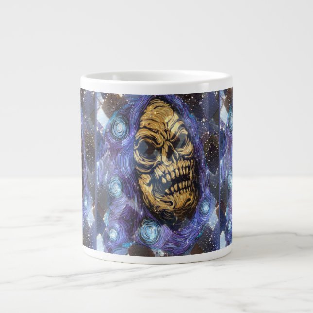 Grande Tasse crâne doré groovy (Devant)