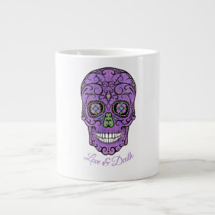 GRANDE TASSE CRÂNE EN BONBON, AMOUR ET MORT, HALLOWEEN