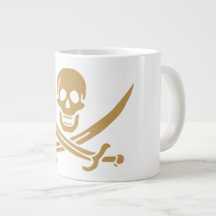 Grande Tasse Crâne et Cutlass d'or aztèque Pirate Calico Jack