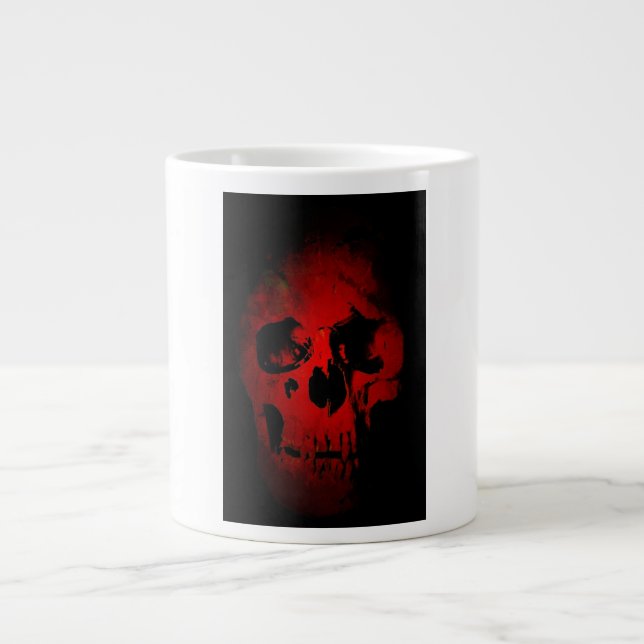 Grande Tasse Crâne rouge Squelette Imaginaire Art métal lourd (Devant)
