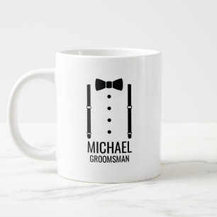 Grande Tasse Cravate Mariage noir Groomsmen personnalisé