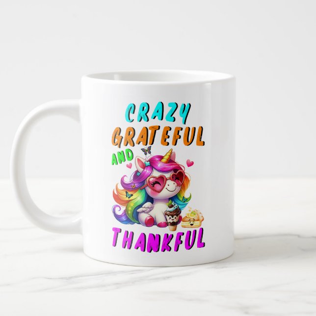 Grande Tasse Crazy Grateful Et Merci (Gauche)