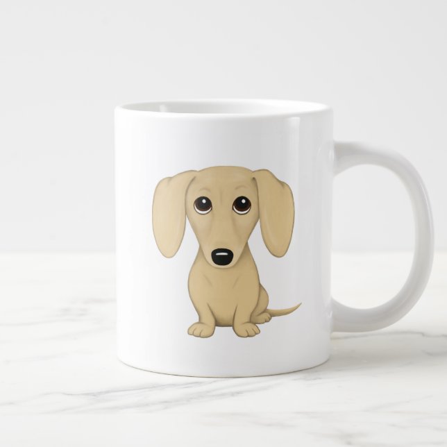 Grande Tasse Cream Dachshund | Amoureux des chiens Wiener migno (Droite)