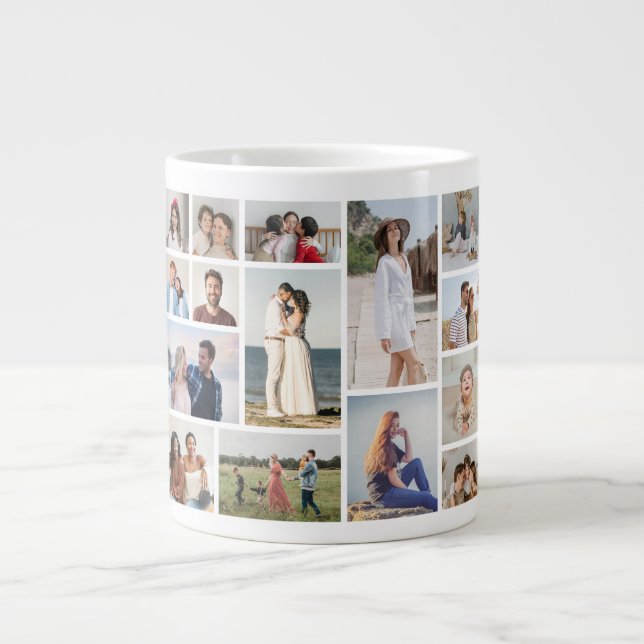 Grande Tasse Create Your Own 15 Photo Collage (Devant)