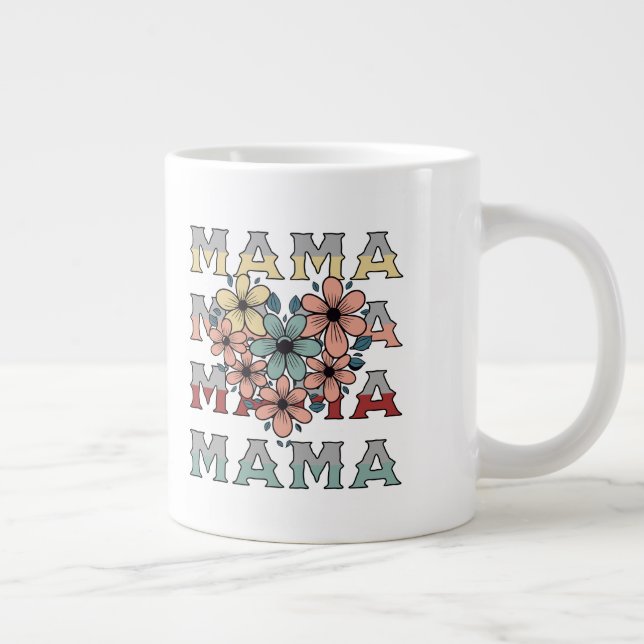 Grande Tasse Création de maman florale vintage (Droite)