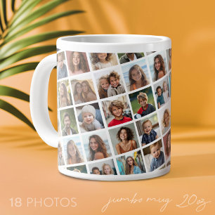 Grande Tasse Créer un collage de photos personnalisé avec 18 ph