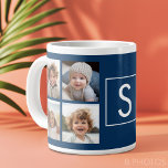 Grande Tasse Créez votre propre collection Instagram Monogramme<br><div class="desc">Utilisez 8 photos carrés pour créer un cadeau unique et personnel. Ou vous pouvez garder le chiot hipster et faire un gardien branché. Si vous avez besoin d'ajuster les images,  cliquez sur l'outil personnaliser pour apporter des modifications.</div>