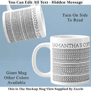 Grande Tasse Créez Votre Propre Long Message Caché 148BW Nouvea