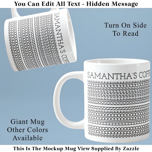 Grande Tasse Créez Votre Propre Long Message Caché 148BW Nouvea (Créateur téléchargé)