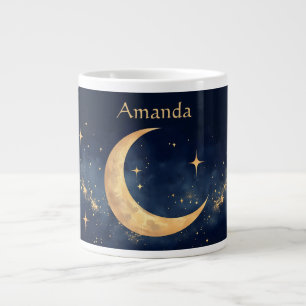 Grande Tasse Crescent Lune personnalisée et Stars Ciel nocturne