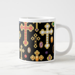 Grande Tasse Croix de pierres de naissance fausses et pierres p