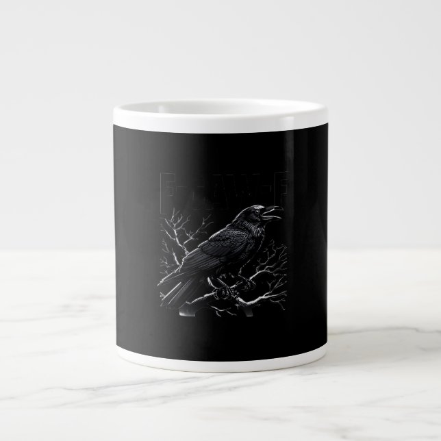 Grande Tasse Crow, F-Caw-F Funny Bird Minimal Clean (Devant)