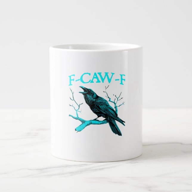 Grande Tasse Crow F-Caw-F Funny Bird Retro Design Creative Styl (Devant)