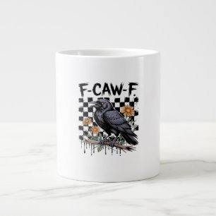 Grande Tasse Crow Flowral, F-Caw-F Funny Bird FCAWF Moon Gothiq