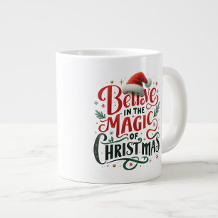 Grande Tasse Croyez à la magie de Noël amateur de café