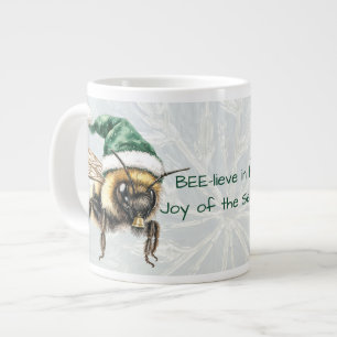 Grande Tasse Croyez en la joie de la saison Abeilles et Cloche