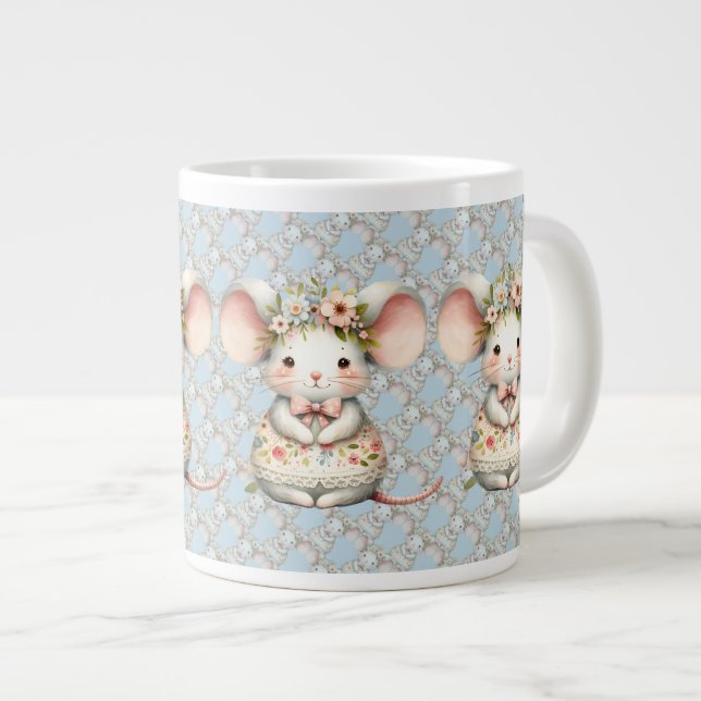 Grande Tasse Cuisine Florale Souris Couronne Fleur (Devant droit)