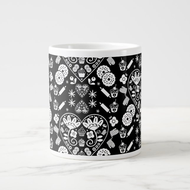 Grande Tasse Cupcake Baking Folk Art (Devant)