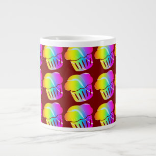 Grande Tasse Cupcakes arc-en-ciel Rouge foncé