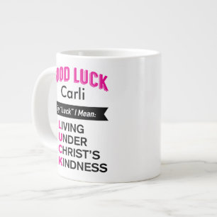 Grande Tasse Custom Good Luck Mug, message chrétien
