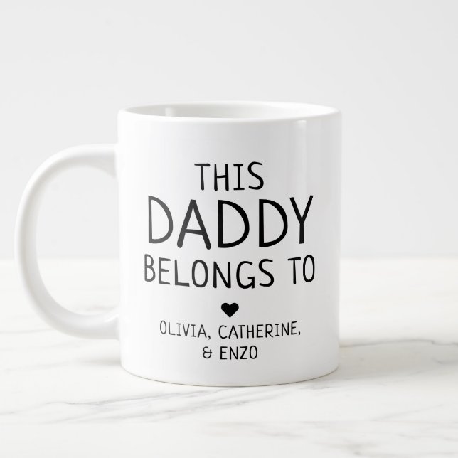 Grande Tasse Custom Modern Ce Papa Appartient À La Fête des pèr (Gauche)