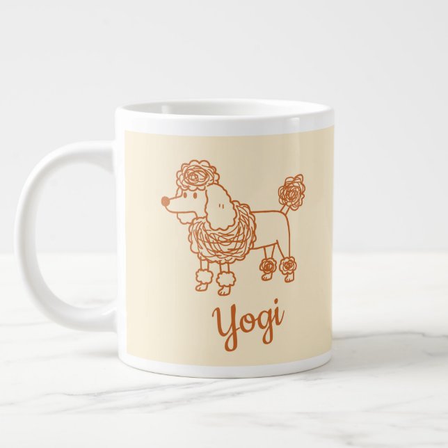 Grande Tasse Custom Name Poodle Ornament – Handdrawn Dog Gift (Gauche)