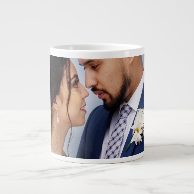 Grande Tasse Customized Couple Wedding Photo (Devant)