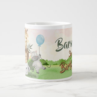 Grande Tasse Cute Animaux de la Jungle à l'Aquarelle Nom Person