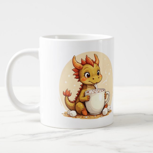 Grande Tasse Cute Baby Dragon Hot Chocolate Kids Kawaii Cozy De (Gauche)