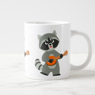 Grande Tasse Cute Cartoon Raccoon Jouer Banjo
