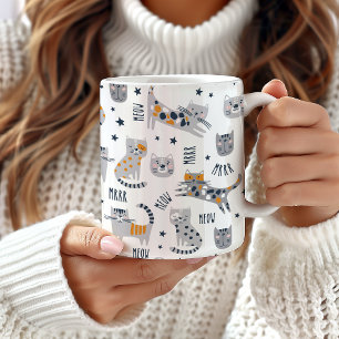 Grande Tasse Cute Chat Design Mug, Chat Thématique Café Mug,