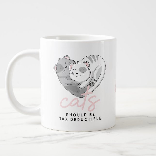 Grande Tasse Cute Chats Coeur en forme de jour d'imposition sur (Gauche)