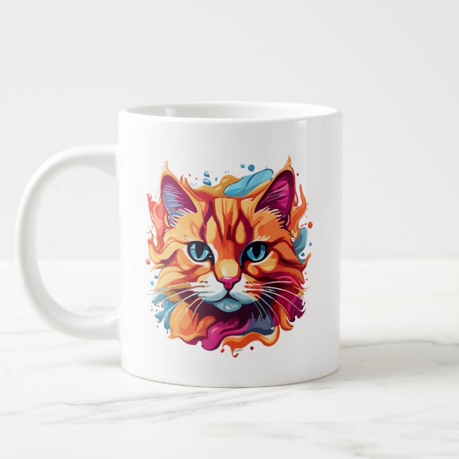 Grande Tasse Cute Colorful Chat Face-87002 (Gauche)