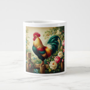 Grande Tasse Cute coq rustique/vintage