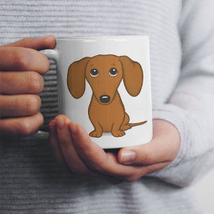 Grande Tasse Cute Dachshund   Cartoon Wiener Dog