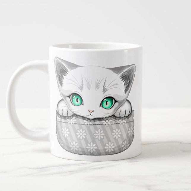 Grande Tasse Cute de chat et pointe joueuse à partir d'une poch (Gauche)