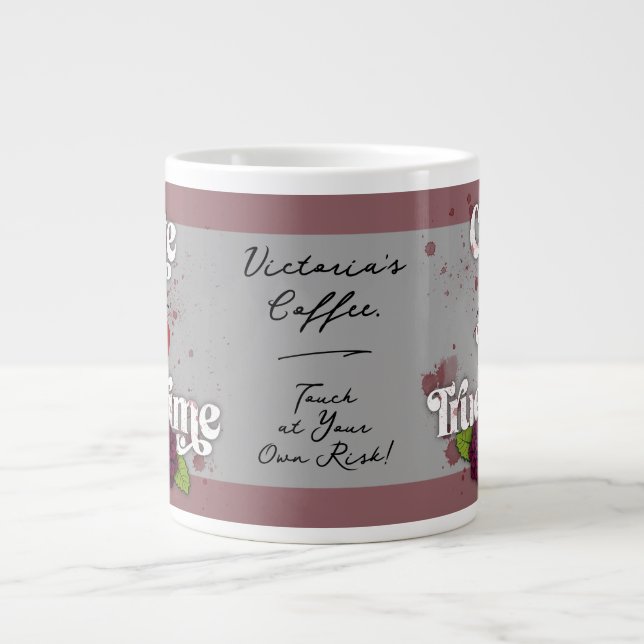Grande Tasse Cute & I ❤️ True Crime.–Personalized Name (Devant)