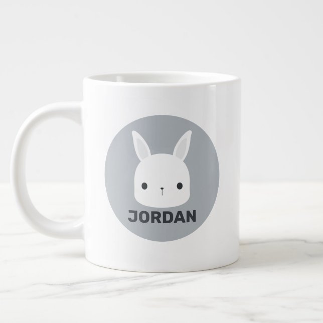 Grande Tasse Cute Little Bunny Rabbit with Personalized (Gauche)