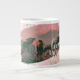 Grande Tasse Cute Lote You Photo Personnalisée Pour Couple Rose
