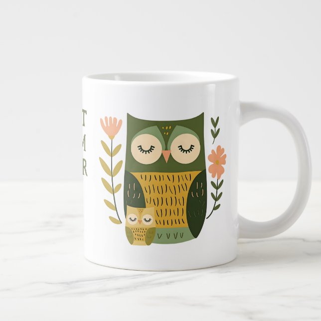 Grande Tasse Cute Mama Owl& Owlet Best Mom Ever Mother's Day (Droite)