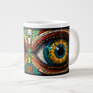 Grande Tasse Cute Mosaic Vitre Tissu Design oeil