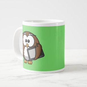 Grande Tasse Cute Owl avec tablette Ereader avec Arrière - plan