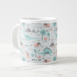 Grande Tasse Cute Pastel Dinosaur Motif