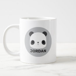 Grande Tasse Cute petit ours Panda avec nom personnalisé