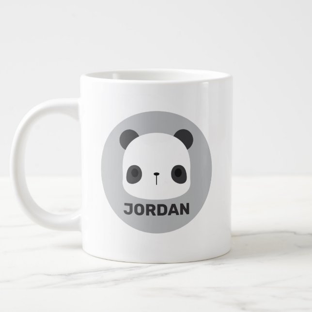 Grande Tasse Cute petit ours Panda avec nom personnalisé (Gauche)